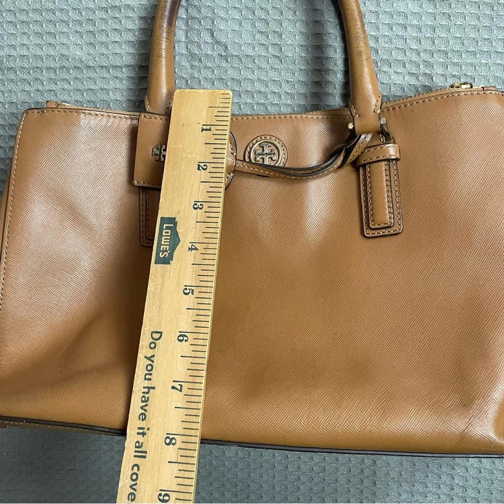 Tory Burch Robinson‎ Leather Tote Bag Brown with Original Fabric Bag